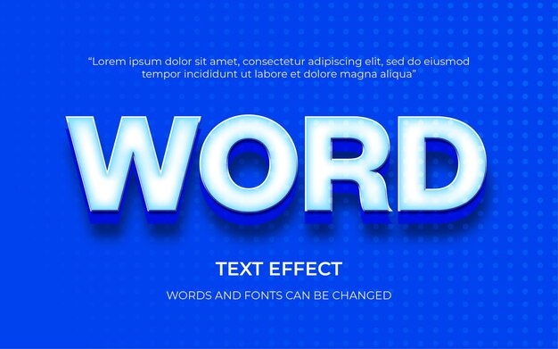 Editable 3d text effect or graphic text style