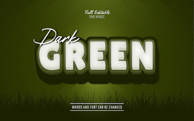 Editable 3d Text Effect Green Template