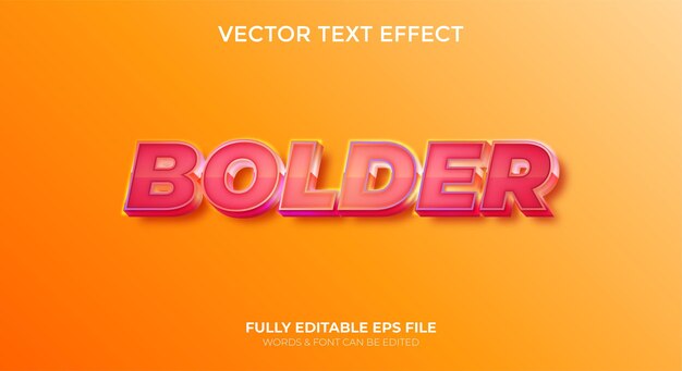 Editable 3d Text Effect Modern Red Pink Color Editable vector files