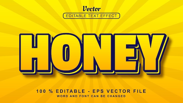 Vector editable 3d text effect orange honey simple style isolated on orange background