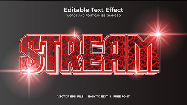 Vector editable 3d text effect stream