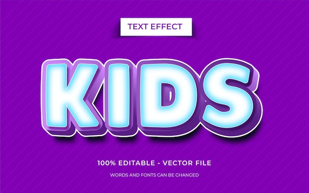 Editable 3D text effect style Kids text effect