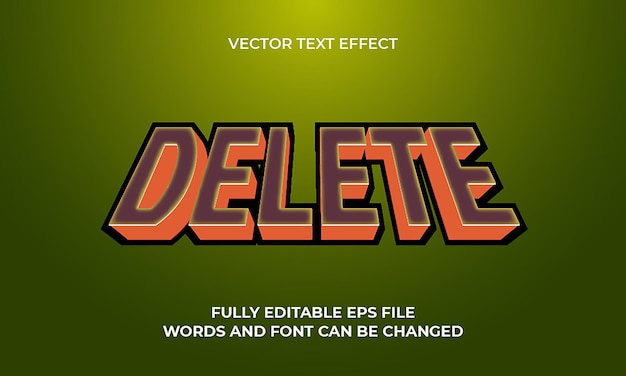 Editable 3D Text Effect Style Vector