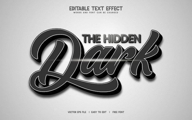 Editable 3d text effect styles