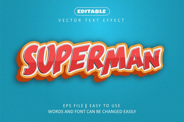 Editable 3d text effect superhero text style