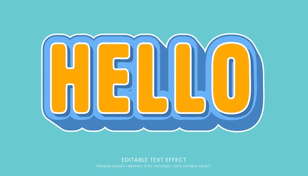 editable 3d text effect template bold typography and abstract style