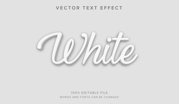 Editable 3d text effect white