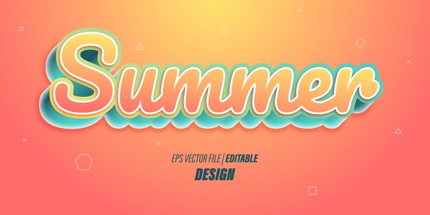 Vector editable 3d text effect with bright orange gradient colors with playful themes