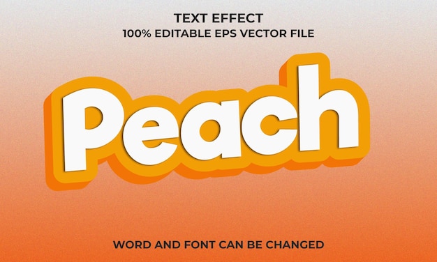 Editable 3D Text Effect With Peach Concept