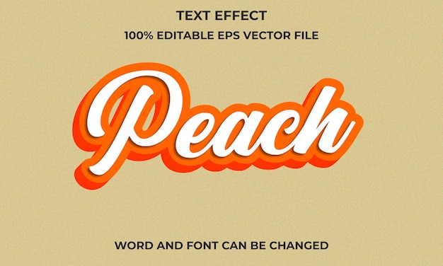Редактируемый 3d-текстовый эффект с концепцией персика