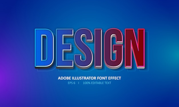 Vector editable 3d text effect