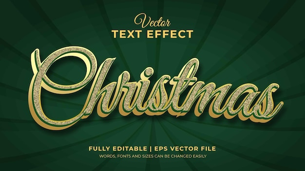 Editable 3d text effectluxury christmas text with glitter effect