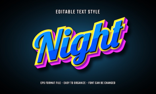 Editable 3D text effects in colorful style