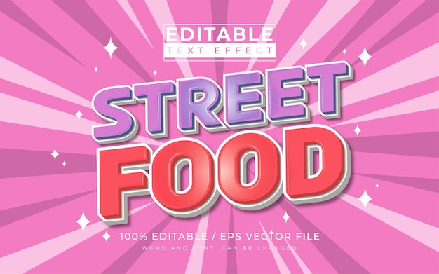 Vector editable 3d text effects street food