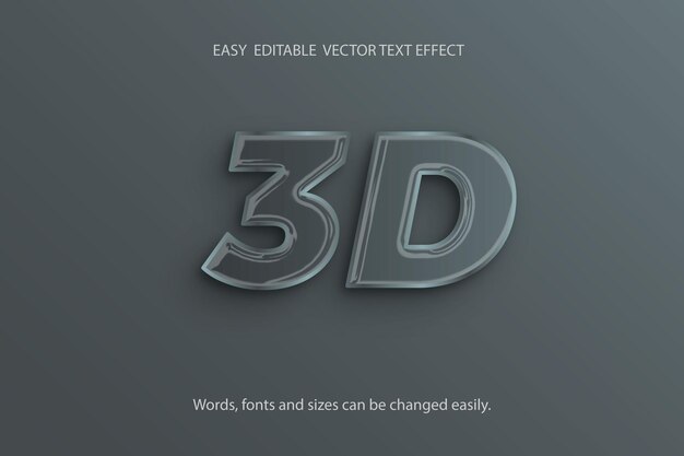 Vector editable 3d text effects.