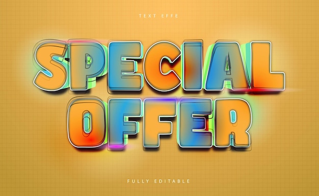 Editable 3d text style effect bold