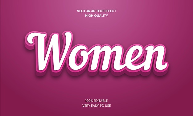 Editable 3d Text Style Effect With Women Shiny