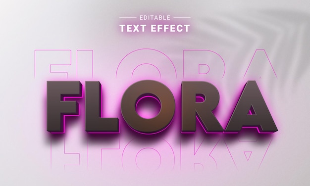 Editable 3d trendy glowing text effect