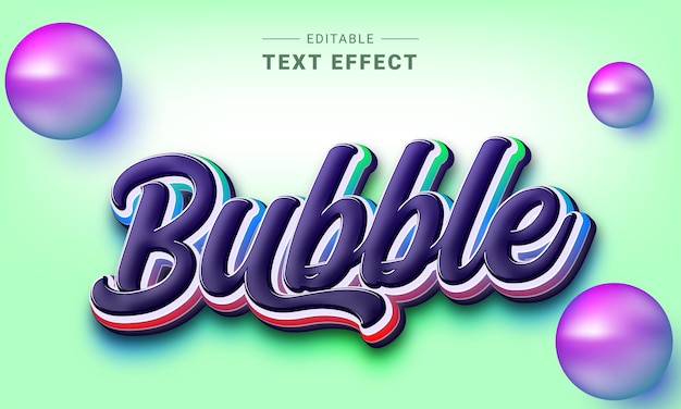 Editable 3d trendy lettering text effect