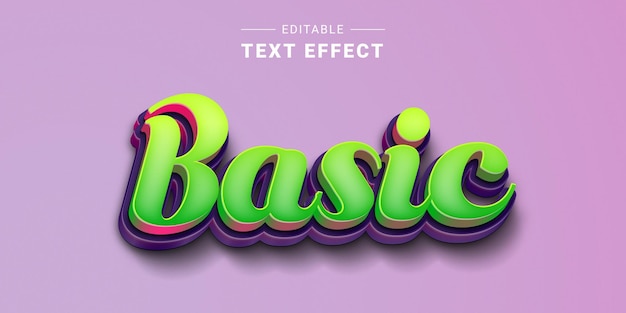 Editable 3d trendy lettering text effect