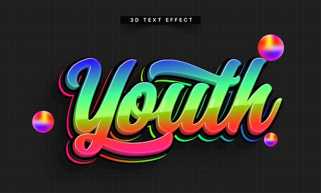 Vector editable 3d trendy lettering text effect