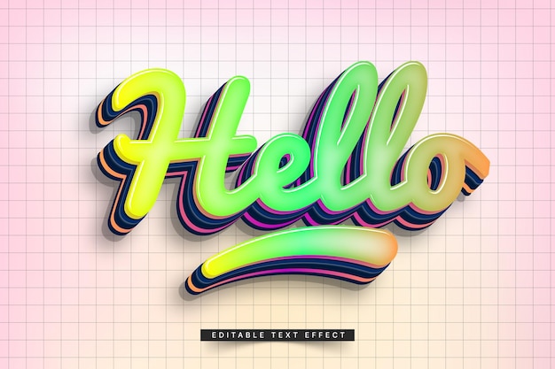 Editable 3D Trendy Lettering Text Effect