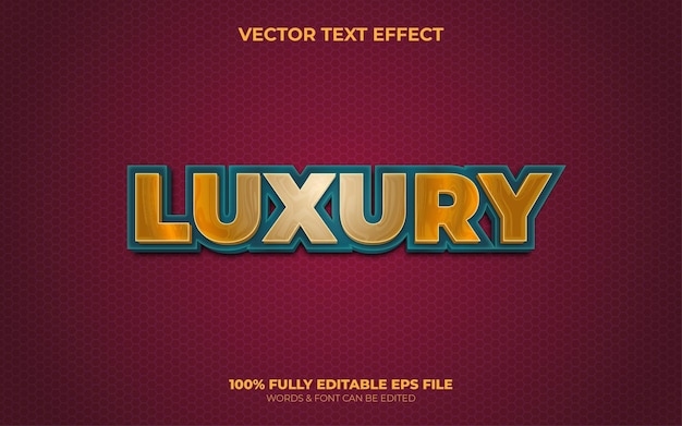 Editable 3d vector luxury gold text effect with green base