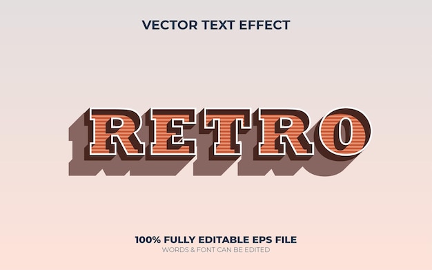 Effetto testo vettoriale 3d modificabile effetto testo classico retrò