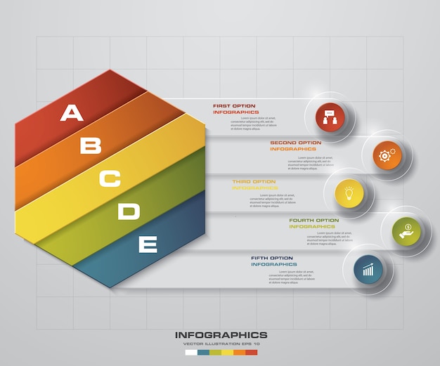 Editable 5 steps presentation chart