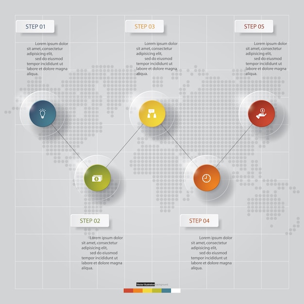 Editable 5 steps process