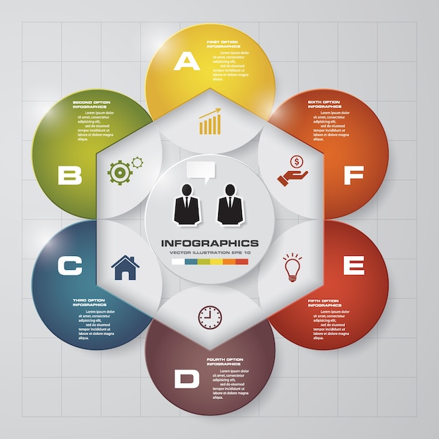 Diagramma di processo modificabile in 6 passaggi.