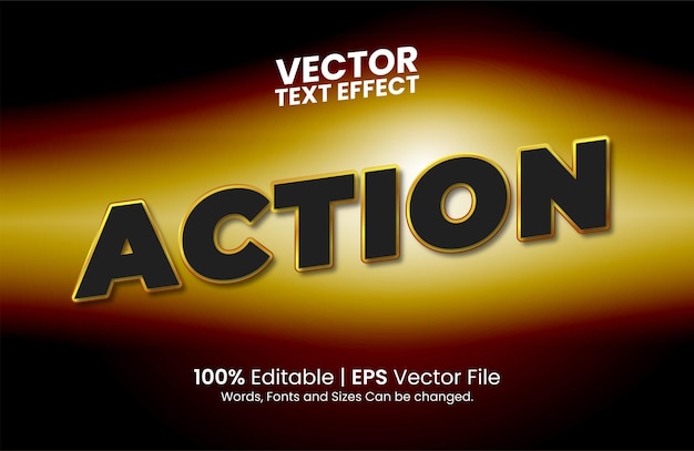 Vector editable action text effect template