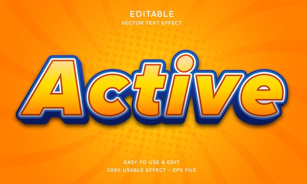 editable active vector text effect with modern style