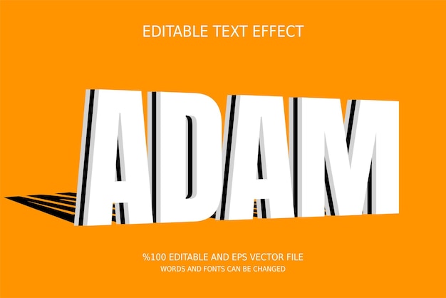 Vector editable adam text effect