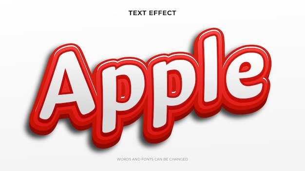 Editable apple text effect, fruit style effect