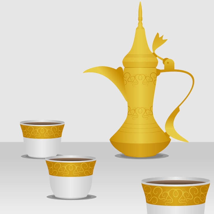Vector editable arabic coffee vector illustration
