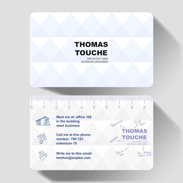Редактируемый шаблон визитной карточки архитектора и дизайнера