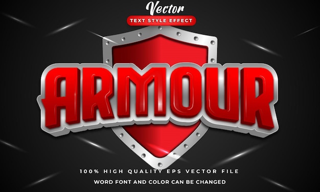 Vector editable armour text effect with 3d style