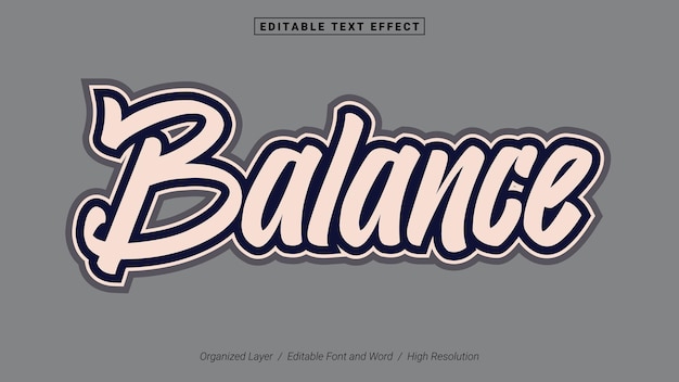 Vector editable balance font typography template text effect style lettering vector illustration