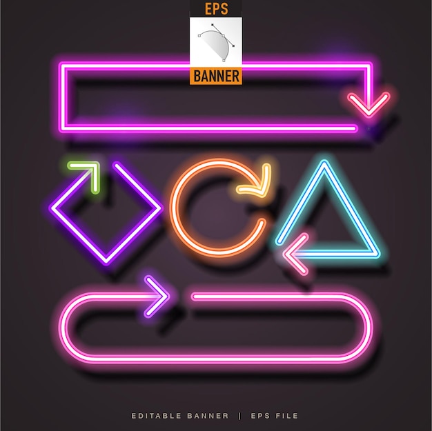 Editable banner set. Arrow banner set.