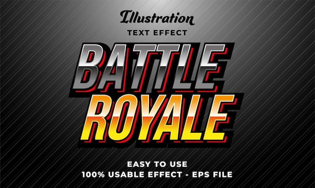 Editable battle royale vector text effect with modern style