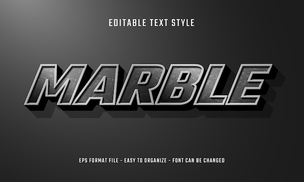 Vector editable black marble text effects