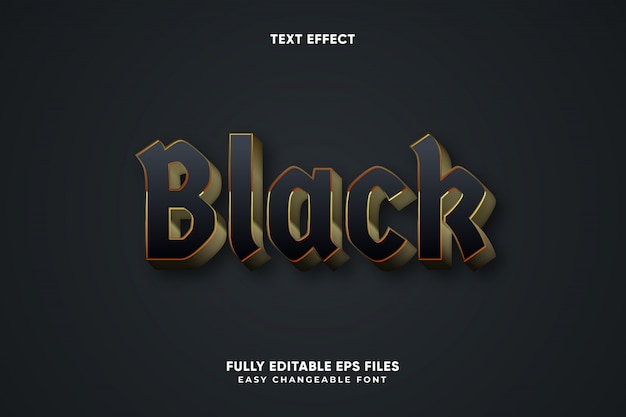 Editable black text effect vector