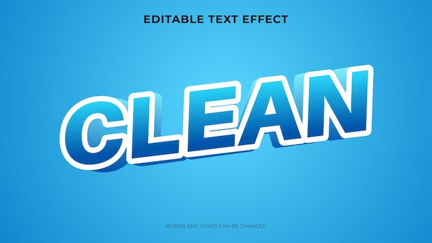 Vector editable blue color text effect