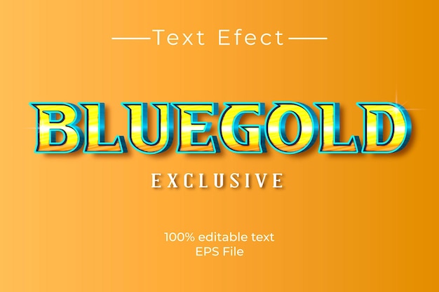 Editable blue gold text effect template