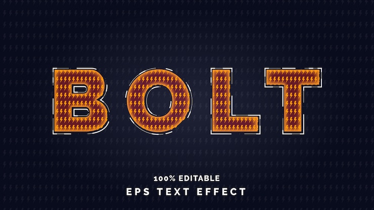 Vector editable bolt text effect