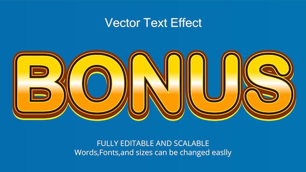 Vector editable bonus text effect