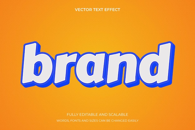 Editable brand 3d trendy lettering text effect