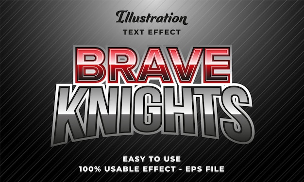 editable brave knights vector text effect with modern style design