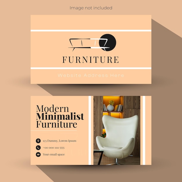 editable business card template design with the concept furniture sale